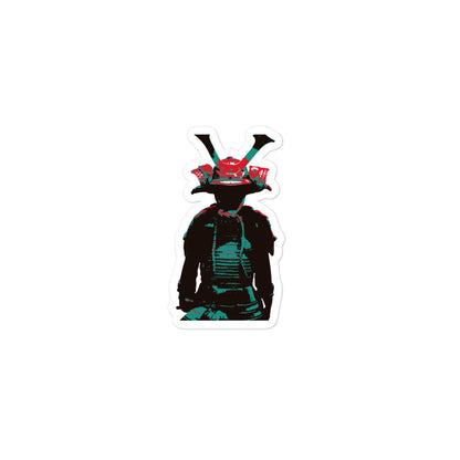 Red and Teal Samurai Bubble-free sticker